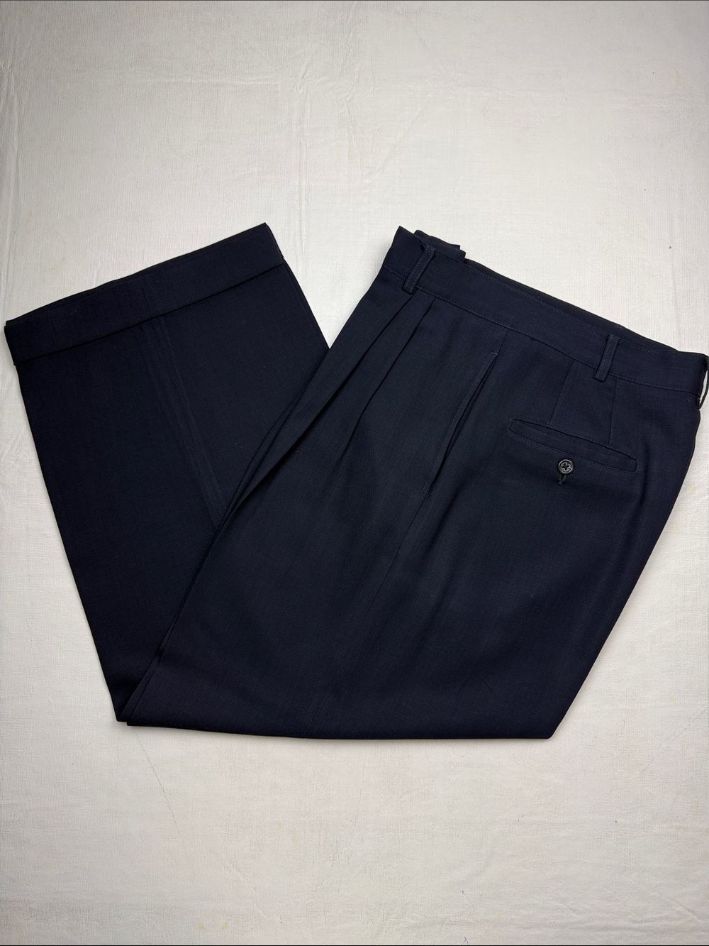 Banana Republic Women's Black Wool Pleated Front Cuffed Dress Pants Size 12P